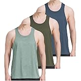 AKAWOOKO 3 Pack Men's Workout Tank Top Dry Workout Sleeveless T-Shirt,