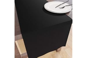 ENCASA XO Encasa Table Runner 13x104 in Long | Cotton Canvas Fabric | Jet Black Solid Color | Machine Washable & Durable