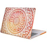 iLeadon Macbook Air 13 inch protective Hard Case Art Printing Ultra Thin shell cover for MacBook Air 13 inch Model A1369 and A1466, Orange Mandala