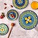 Melange 6-Piece 100% Melamine Salad Plate Set (Gardens of Italy Collection) | Shatter-Proof and Chip-Resistant Melamine Salad Plates