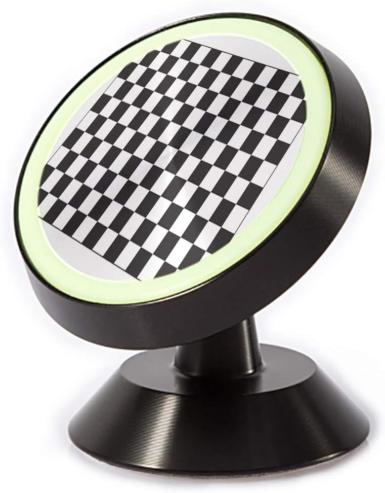 Tinmun Magnetic Phone Car Mount, Checkered Flag Racing White Start Universal Car Phone Holder for Dashboard