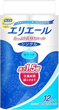エリエール トイレットペーパー 1 5倍巻き 5m 12ロール シングル パルプ100 リラックス感のある香り エリエール トイレットペーパー Amazon