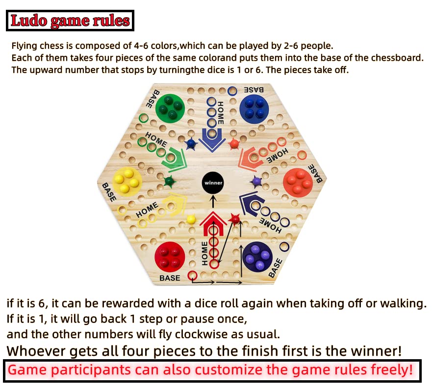 Wooden Board Game, Original Marble Game Board Game Double Sided Painted