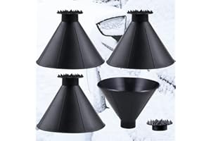 DUYAJOINX 3 Pcs Magical Ice Scrapers for Car Windshield, Round Snow Scraper with Funnel, Cone-Shaped Car Snow Remover, Car Window Scraper for Ice & Snow, Car Winter Accessories, Gift for Chrismas (Black)