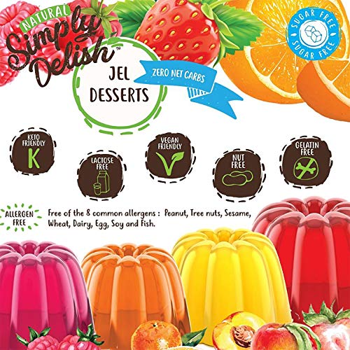 Simply Delish Plant Based Natural Strawberry Jel Dessert – 6 Pack – Zero Sugar, 0g Net Carbs, Gluten Free, Vegan, Diabetic & Allergen Free - Thumbnail 7