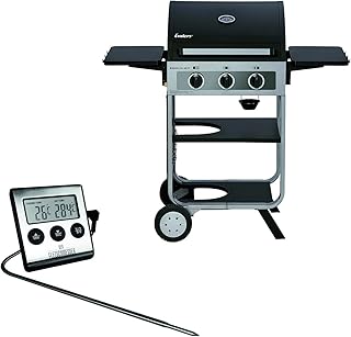 Enders Brooklyn Next 3 - BBQ Gasgrill Bundle mit extra Fleischthermometer - 3 Edelstahl-Brenner stufenlos, Gas Grill mit Grillwagen, Grillhaube, abklappbare Seitenablagen