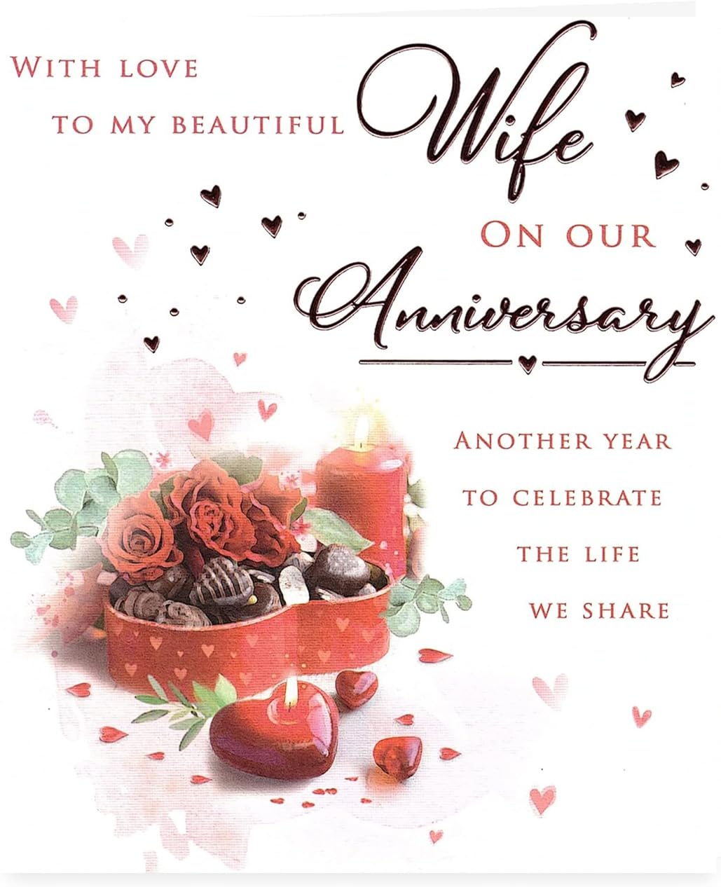 Wife Anniversary Card - Size 6" X 8"