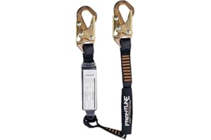FRONTLINE FALL PROTECTION Frontline LIS31S Combat™ 3' Single Leg Snaphook Lanyard with Internal Shock Absorber | Fall Arrest Restraint Protection Equipment Construction PPE Roofing Gear | OSHA and ANSI Compliant