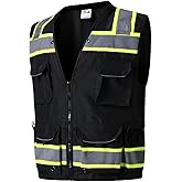 SKSAFETY 12 Pockets Professional level Safety Vest, Class 2 High Visibility Vest, ANSI/ISEA