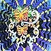 FONMY Wind Spinner Stainless Steel 3D Hanging Garden Decoration for Indoor Outdoor Multi Blue Color Twins Butterfly Metal Wind Spinners-12inch