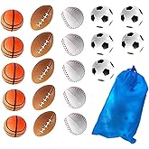 Mini Sports Balls 20 Pack -Squeezable Foam Anti Stress Balls for Kids, Adults -Incl. Mini Footballs, Mini Basketballs, Mini S