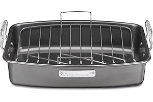 Cuisinart Non-Stick Roasting & Lasagna Pan with Removable V-Rack, 17"x13", Large Capacity, Dark Gray (ASR-1713V1C)