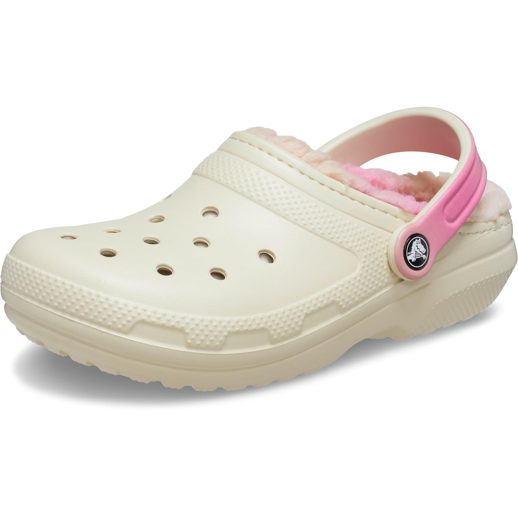 Crocs Unisex-Adult Classic Lined Clog, Bone/Color Dip, 9 Women/7 Men Image