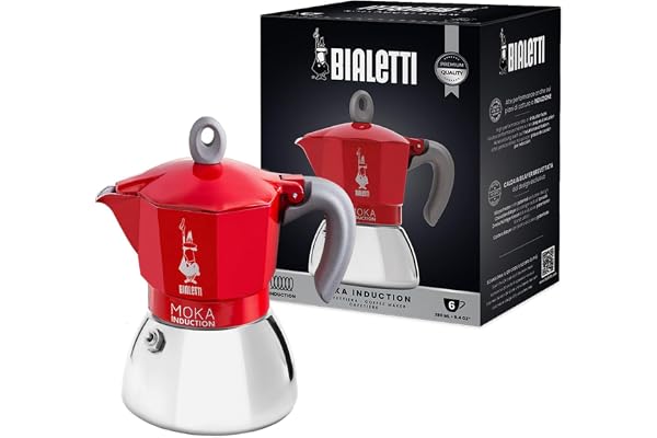 Bialetti Moka Induction 6-Cup, Red