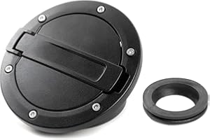 JeCar Gas Cap Cover Fuel Filler Cover Exterior Accessories with Aluminum for Jeep Wrangler JK & Unlimited 2007-2017 Sport Rubicon Sahara (No Logol)