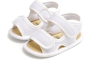 Sawimlgy Baby Girls Boys Sandals Summer Flowers Shoe Rubber Sole PU Leather Mesh Infant Toddler First Walkers Princess Dress Outdoor Shoes