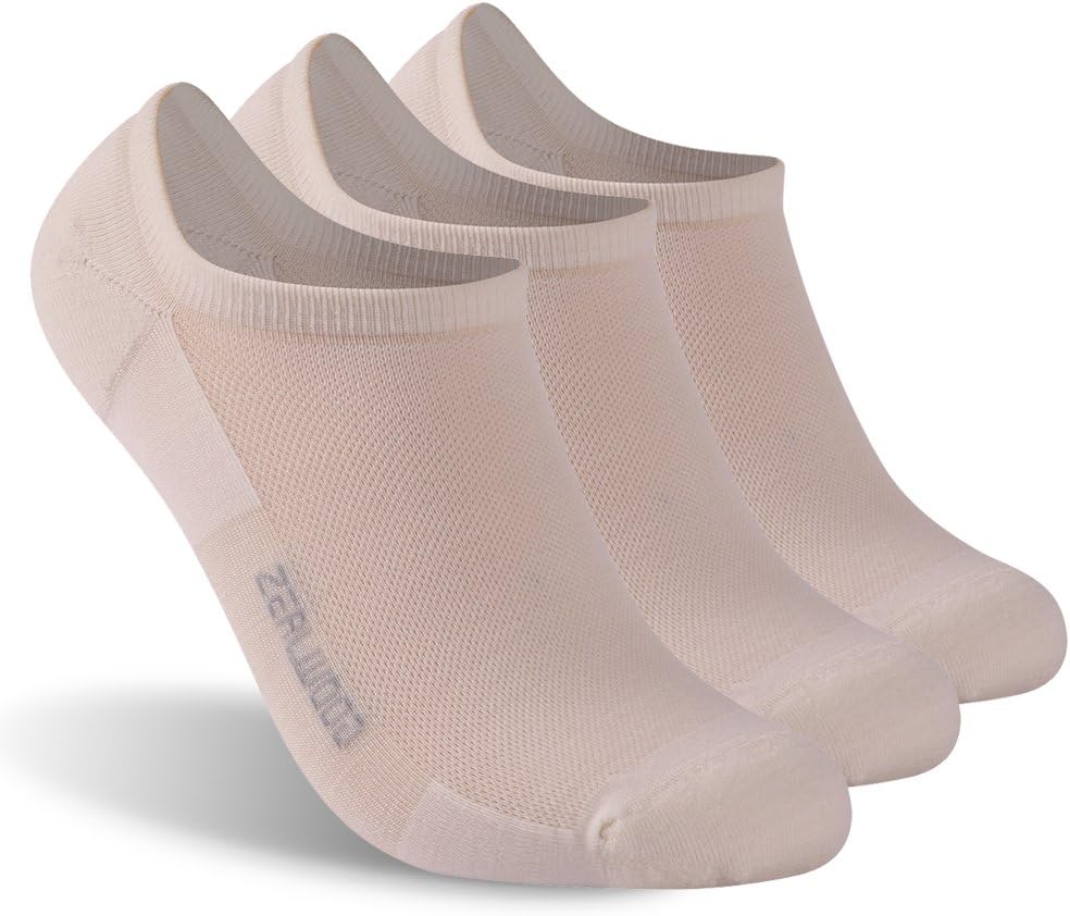 ZEAL WOODNo Show Athletic Socks, ZEALWOOD Unisex Merino Wool Ultra-Light Running Tennis Golf Socks,1/3 Pairs