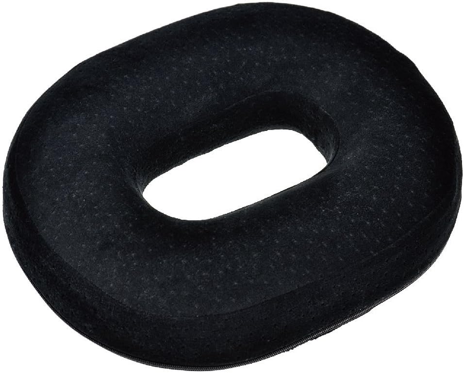 JAPAN SOLUTIONS Medical Foam Donuts Seat Cushion for Posture Corrector, Tailbone Back Pain, Postpartum, Pregnancy, Hemorrhoid Treatment, Chair, Black