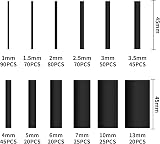 ELECTRAPICK 560 Pcs Heat Shrink Tubing Kit 12 Sizes 2:1 45mm Black view 2
