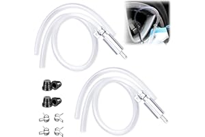 HEPANIO 2 Pcs Brake Bleeder Hose - One Way Check Valve Tube Bleeding Tool Kit for Car Motorcycle Clutch,Universal Brake Fluid Bleeder Kit,Soft Tube with Metal Clips,Car Clutch Fluid Replacement Hose