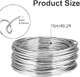 AUAUY 9 Gauge Aluminum Craft Wire 3mm 50 Feet Bendable Jewelry Wreath view 2