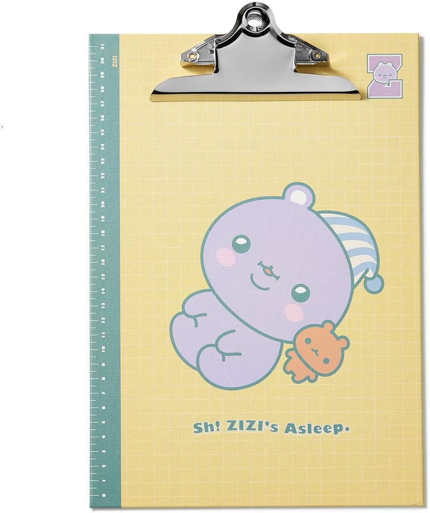 TWOTUCKGOM Clip Board - ZIZIGOM - Strong Clipboard Clip Boards with Storage 100 Sheets of Paper 8.25 x 11.75 inch Seven Cuteness TWOTUCKGOM Characters Hardboard Holds Any Type of Documents