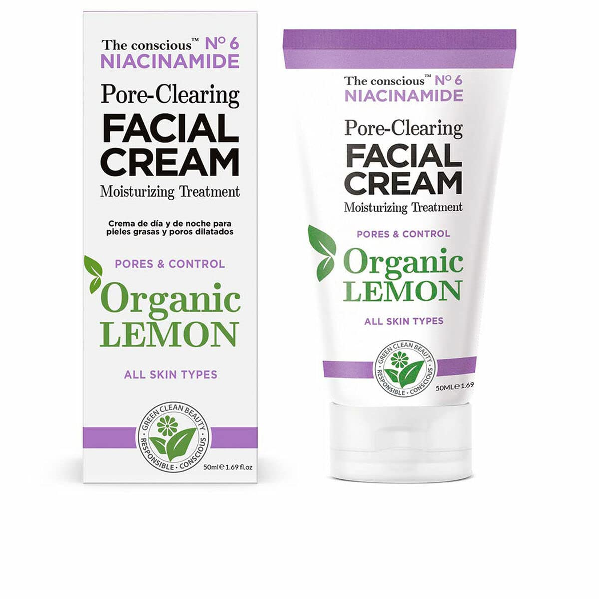 NIACINAMIDE Pore-clearing Facial Cream Organic Lemon 50 ml