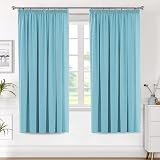 H.Versailtex Solid Thermal Blackout Curtains 66x72 Canal Blue (2 Panels) view 2