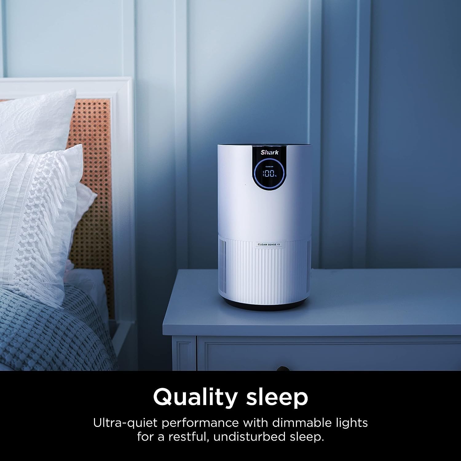 Shark HP200 Air Purifier MAX with Nanoseal HEPA, Cleansense IQ, Odor Lock, Cleans up to 1000 Sq. ft. and 99.98% of Particles, Dust, Allergens, Smoke, 0.1–0.2 Microns, White (Renewed)