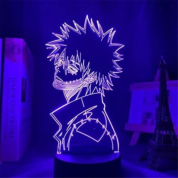 3d Nightlight For Kids My Hero Academia Dabi Bedroom Decor Lamp Home Decoration Lampara Creative Anime Figures Lights Boku No Hero Lamps Color No Remote Amazon Com