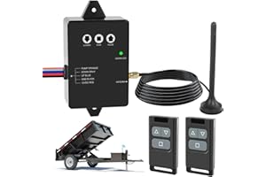 NeaLia Wireless Dump Trailer Remote Control Kit, Upgraded Dump Trailer Remote Controller 3-Wire/4-Wire, 12V Hydraulic Lift Winch Tilt Cordless Power Distribution Controller System for Hydraulic Pumps