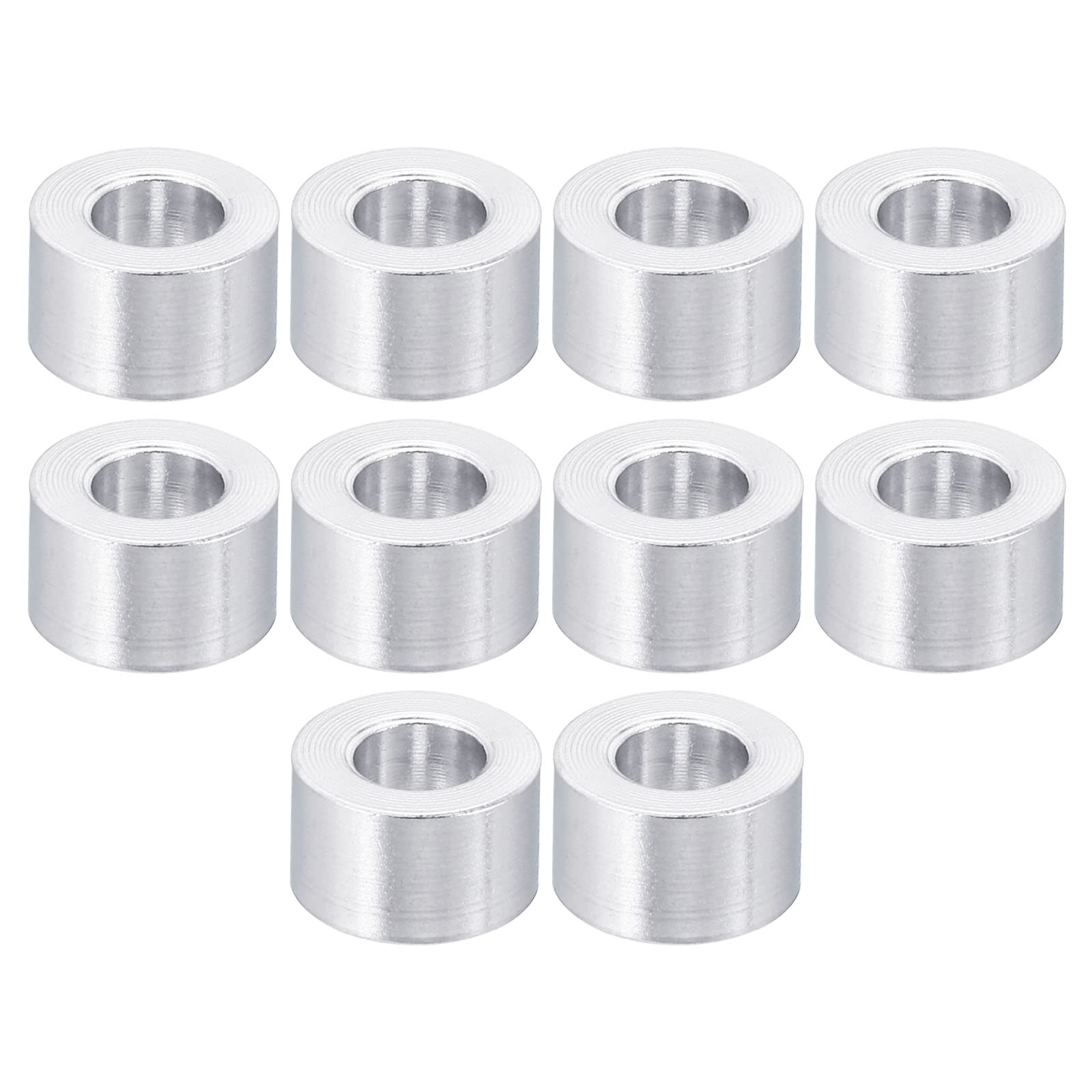 PATIKIL M5 Aluminum Spacer, 10 Pack 5.2mm ID x 10mm OD x 6mm L Metal Spacer Aluminum Round Plain Finish Spacer Screw Standoff for M5 Screw Bolts — image 1