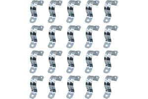 TOMSHIELE 2 Holes Cable U Brackets, 1-1/2 Inch 20PCS Pipe Clamps, Zinc-Plated Steel Conduit Straps, Rigid Secure Mounting for EMT Conduits, Rust Resistant Straps for Reliable Installation(20PCS)