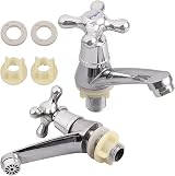 Bohaner Chrome Basin Taps Pair Hot Cold Lever Mixer view 5