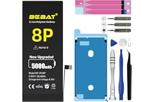 BEBAT Replacement for iPhone 8 Plus Battery, 5000mAh High Capacity Li-ion Polymer Replacement Battery for Model A1864, A1897,