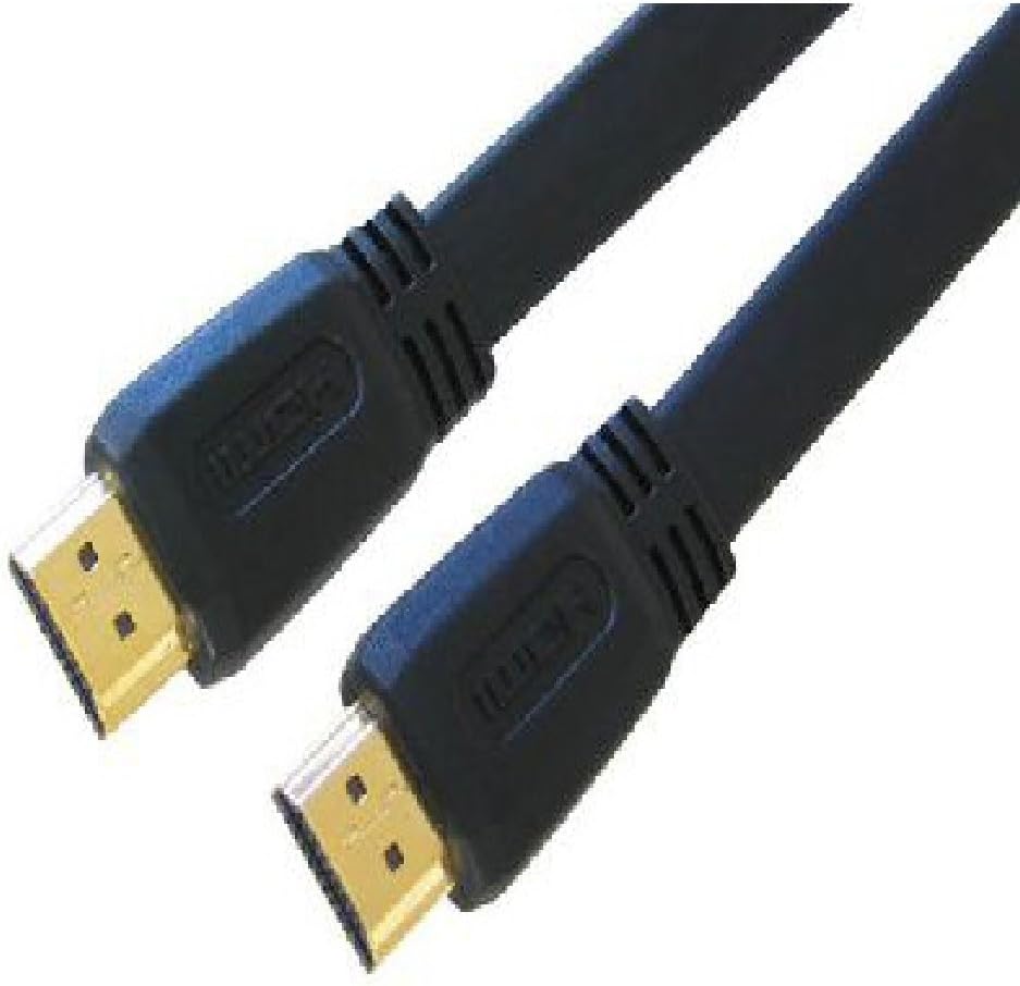 World of Data 1.5m Flat HDMI Cable - Premium Quality / 24k Gold Plated / 1080p / v1.3 (the latest) / Audio/Video/Lead/Shielded