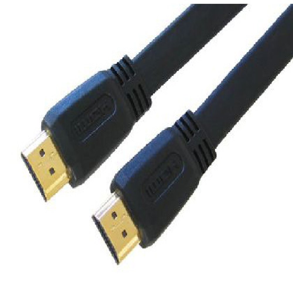 World of Data 1.5m Flat HDMI Cable - Premium Quality / 24k Gold Plated / 1080p / v1.3 (the latest) / Audio/Video/Lead/Shielded