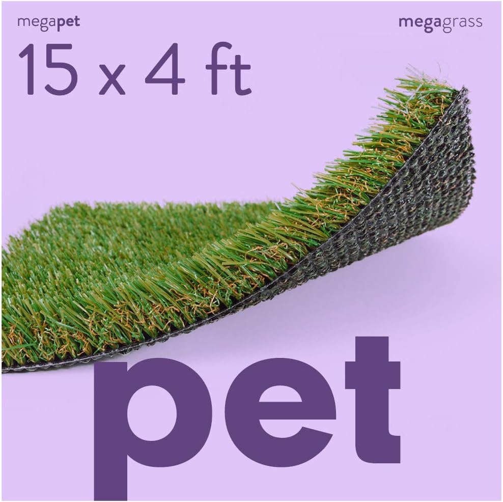 MEGAGRASS 15 x 4 Feet Artificial Grass Mat for Dogs