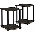 Furinno Simplistic End Table, Espresso/Black