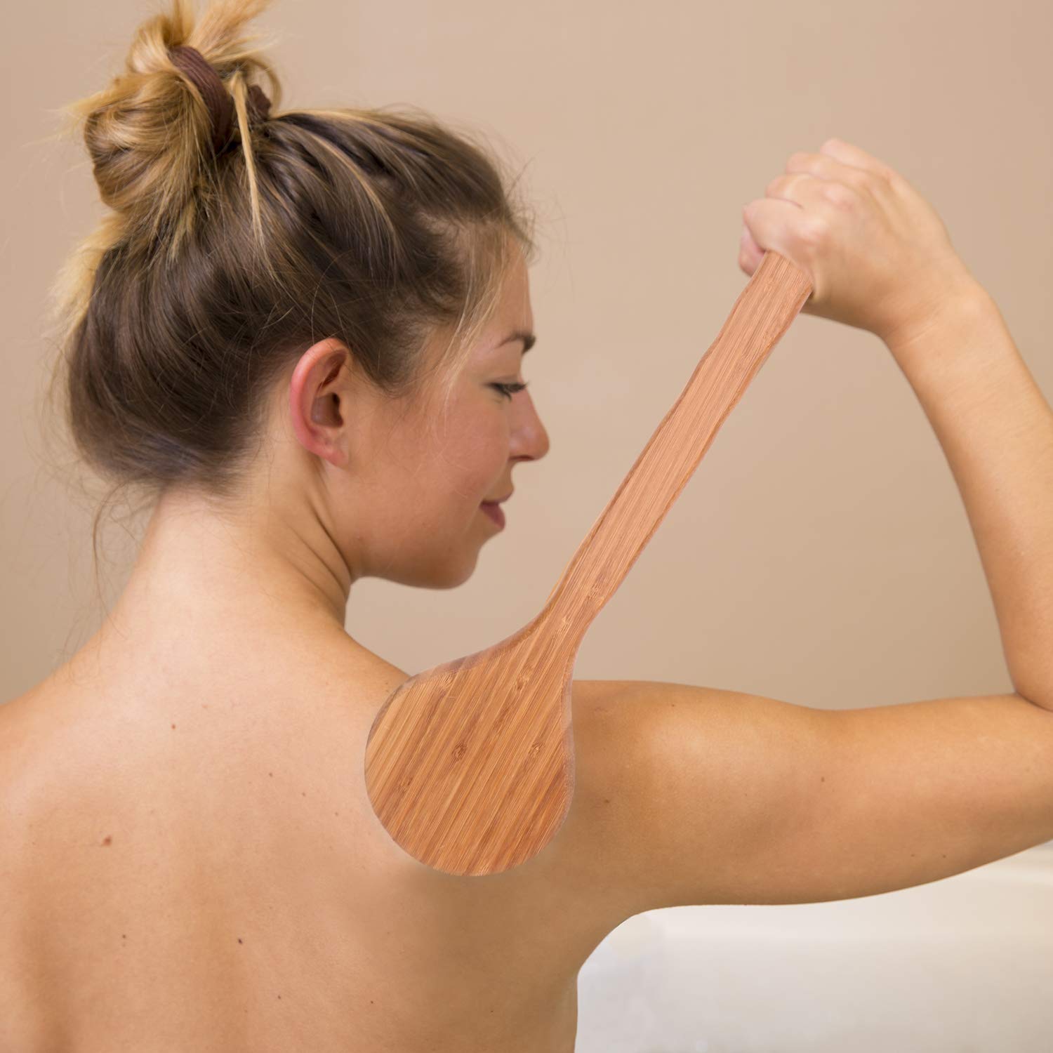 Body Brush with Long Bamboo Handle - Natural Bristle, Back Scrubber for Exfoliating Skin, Improve Circulation and Shower Brush for Skin Health - Wet or Dry body Brushing by THETIS Homes : Beauty