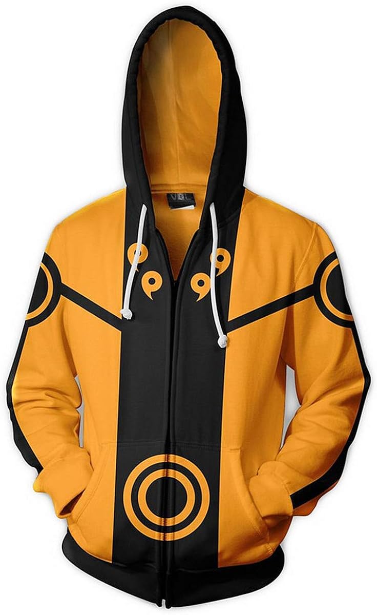 CHENMA Men Naruto Kakashi Long Sleeve FullZip Bomber
