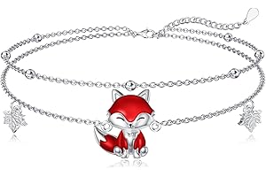 SHUSUKUE Ankle Bracelet for Women 925 Sterling Silver Sea Turtle/Four Leaf Clover/Rose/Infinity/Flamingo/Fox Anklet Bracelet Adjustable Beaded Layered Anklet Best Friend Summer Beach Holiday Jewelry for Women Girls 7"-11"