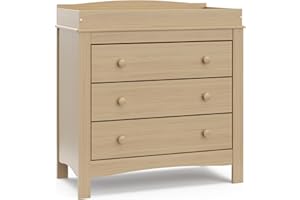 Graco Noah 3 Drawer Chest with Changing Topper (Driftwood) - GREENGUARD Gold Certified, Dresser For Nursery, 3 Drawer Dresser