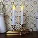 LampLust Flickering Flameless Candles Battery Operated, 2 Pack Fake Candles, 9 Inch White LED Candles with Timer, Brass Base Electric Candles, Battery Taper Candle Sticks Flickering Flame
