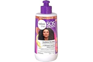 Salon Line Linha Tratamento (SOS Cachos) Creme para Pentear Super Oleos Nutritivo 300 ml Treatment (SOS Curls) Collection - Nourishing Super Oils Combing Cream 10.14 Fl Oz