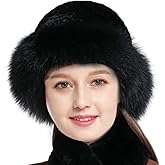 Mink Fur Hat for Women Knitted Real Fur Russian Hat Furry Womens Winter Hats with Elastic