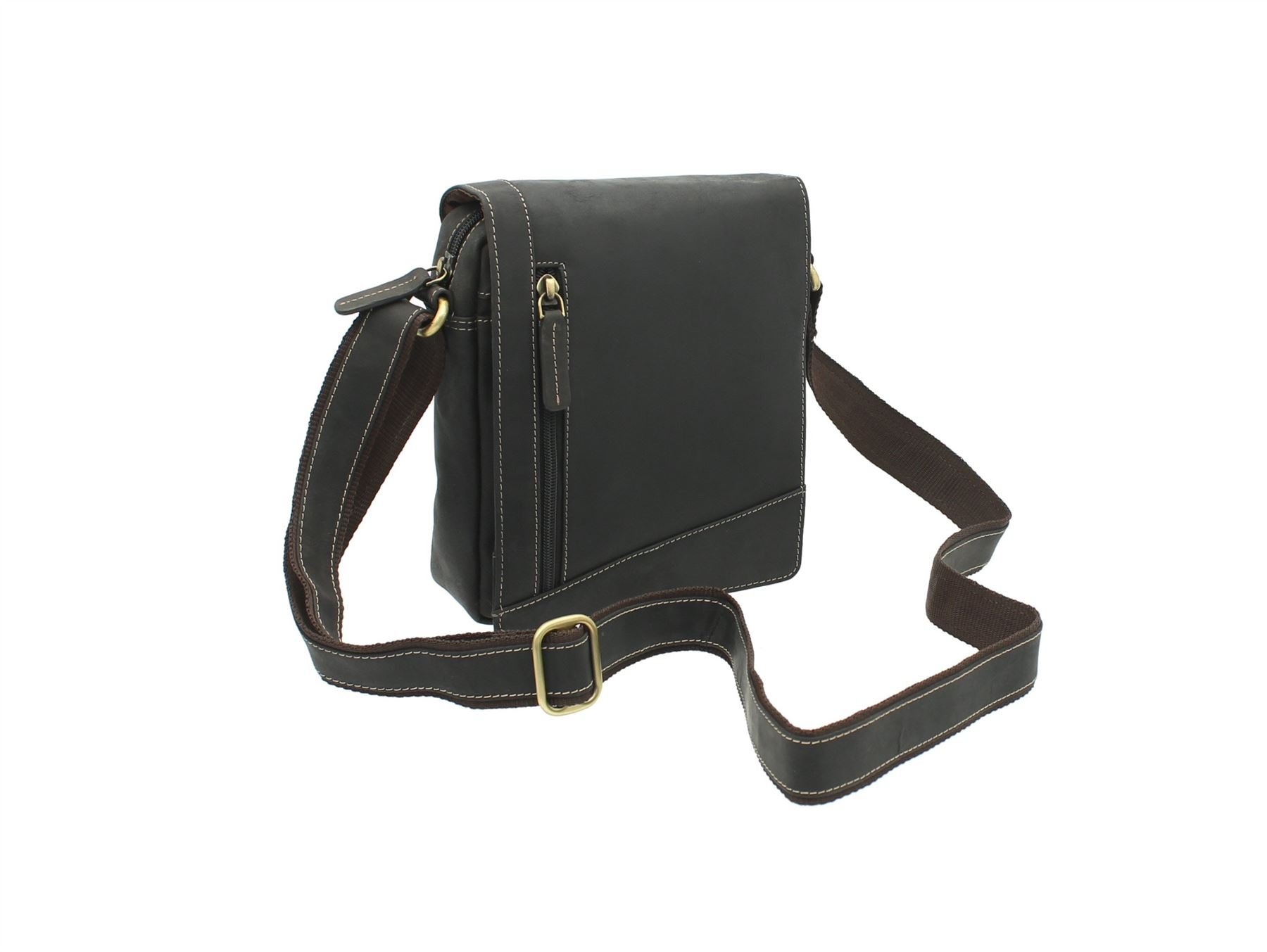 VISCONTI Compact Leather Messenger/Travel Bag S7 Oil Brown