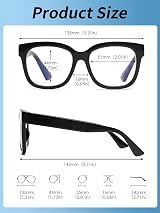JM 3 Pack Oversized Reading Glasses Blue Light Blocking +3.0 Women view 6