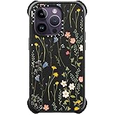 CASETiFY Ultra Impact iPhone 14 Pro Case [5X Military Grade Drop Tested / 11.5ft Drop Protection/Compatible with Magsafe] - Dreamy Floral Pattern - Matte Black
