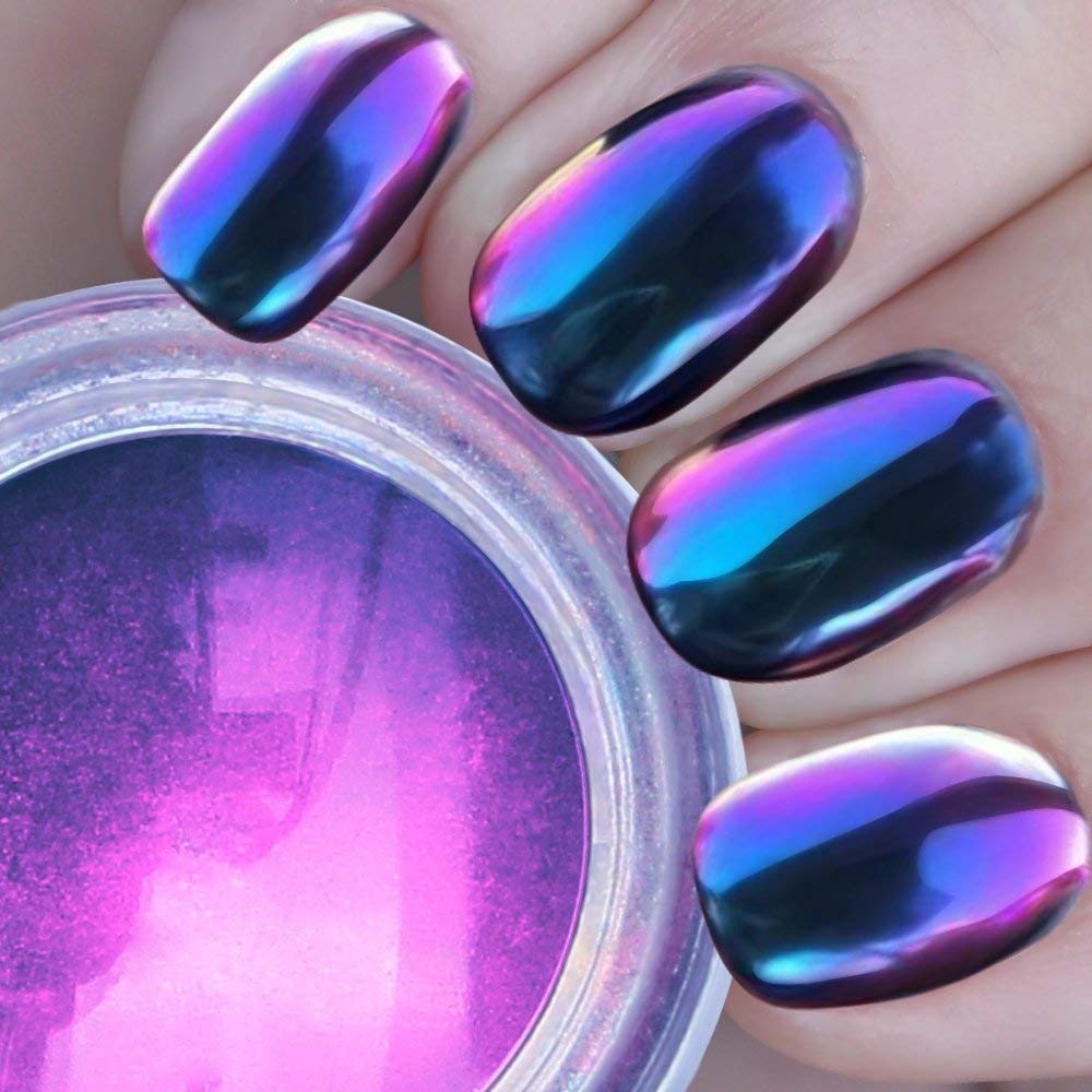 Ushion 1g Pot Chameleon Multi Chrome Nail Powder Mirror Effect